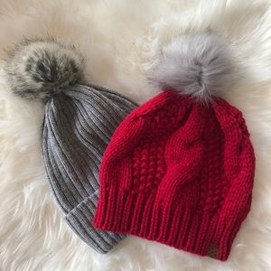 SOLD! Grey and Red Beanies